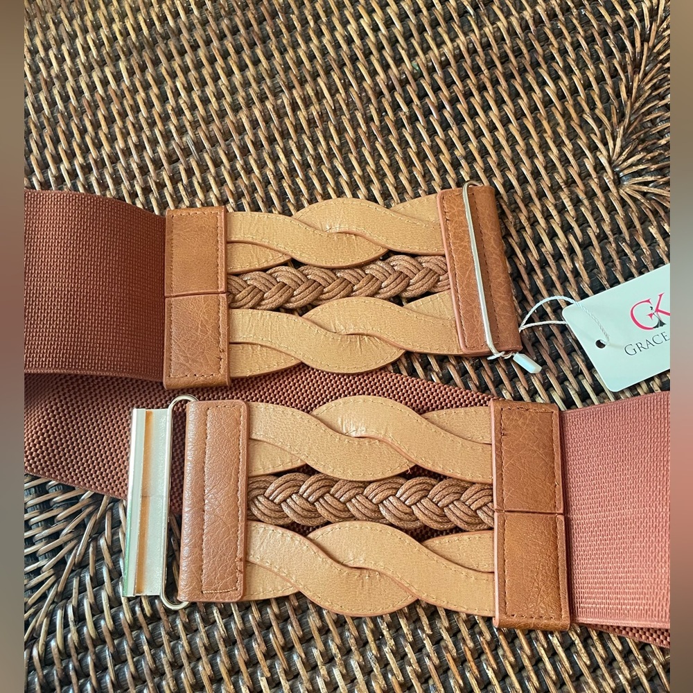 Grace Karin Carmel Color Stretch Belt NWT 3XL - Picture 4 of 7